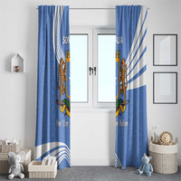 Somalia Window Curtain with Coat of Arms One Star One Nation Blue White Spirit