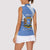 Somalia Women Sleeveless Polo Shirt with Coat of Arms One Star One Nation Blue White Spirit