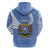 Somalia Zip Hoodie with Coat of Arms One Star One Nation Blue White Spirit