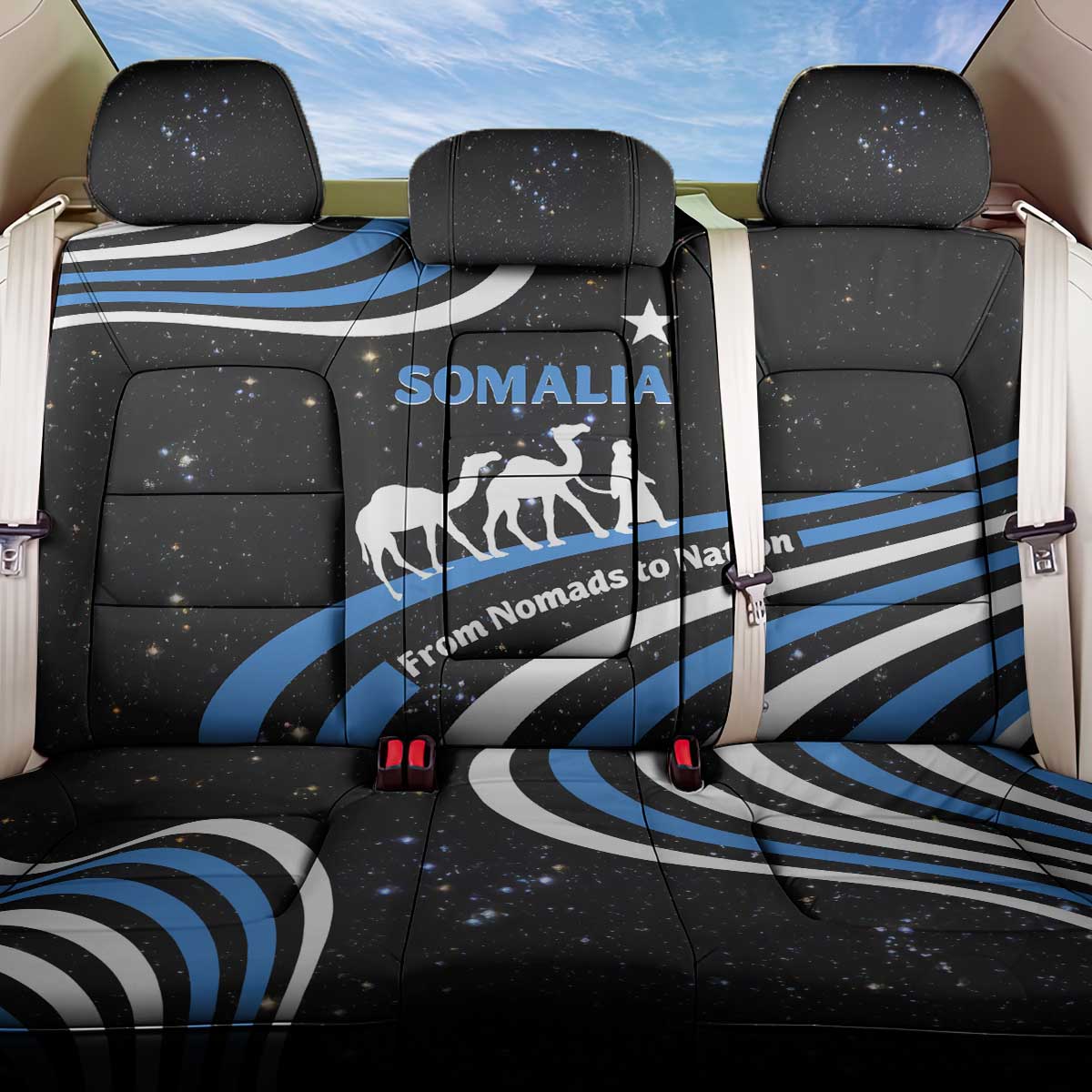 Somalia Back Car Seat Cover with From Nomads to Nation Camel Galaxy Flag Spirit