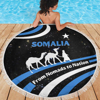 Somalia Beach Blanket with From Nomads to Nation Camel Galaxy Flag Spirit
