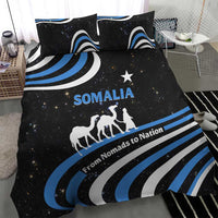 Somalia Bedding Set with From Nomads to Nation Camel Galaxy Flag Spirit
