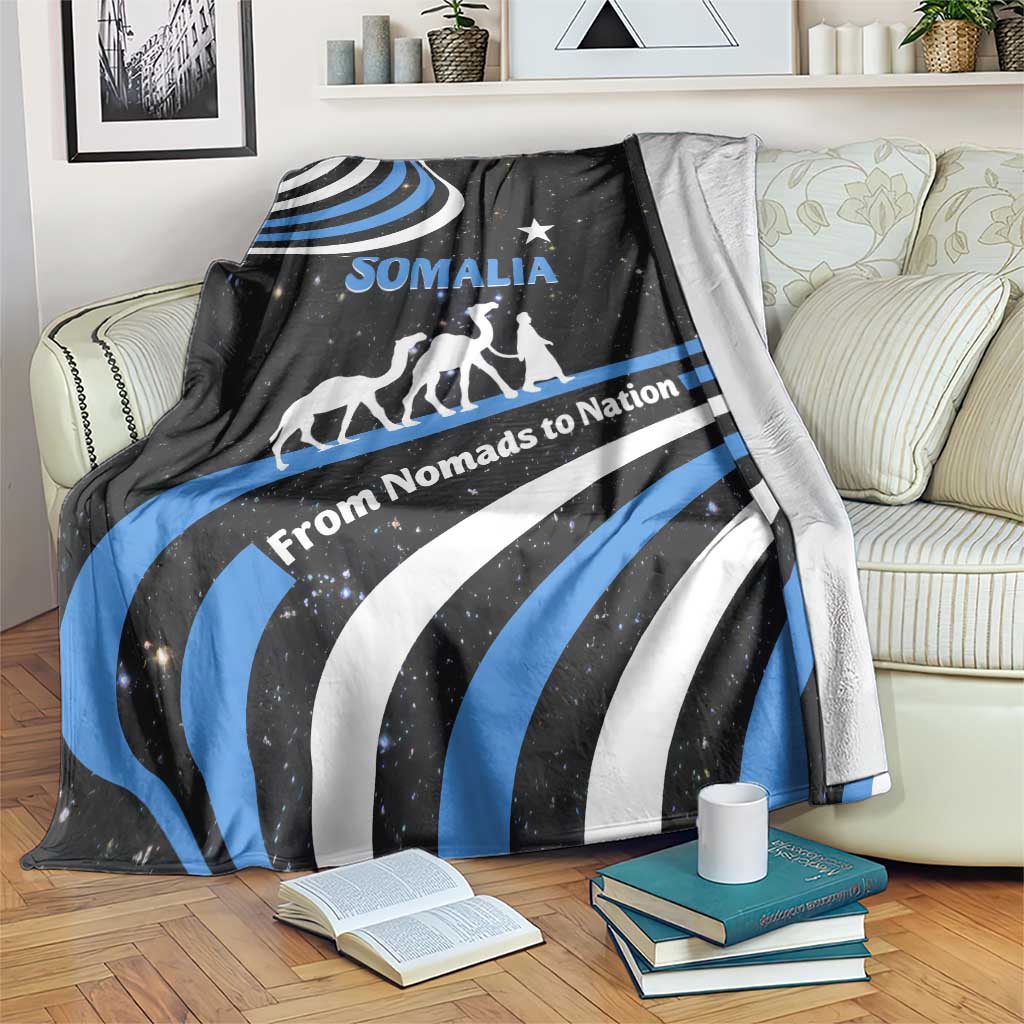 Somalia Blanket with From Nomads to Nation Camel Galaxy Flag Spirit