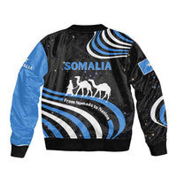 Somalia Bomber Jacket with From Nomads to Nation Camel Galaxy Flag Spirit