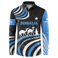 Somalia Button Sweatshirt with From Nomads to Nation Camel Galaxy Flag Spirit