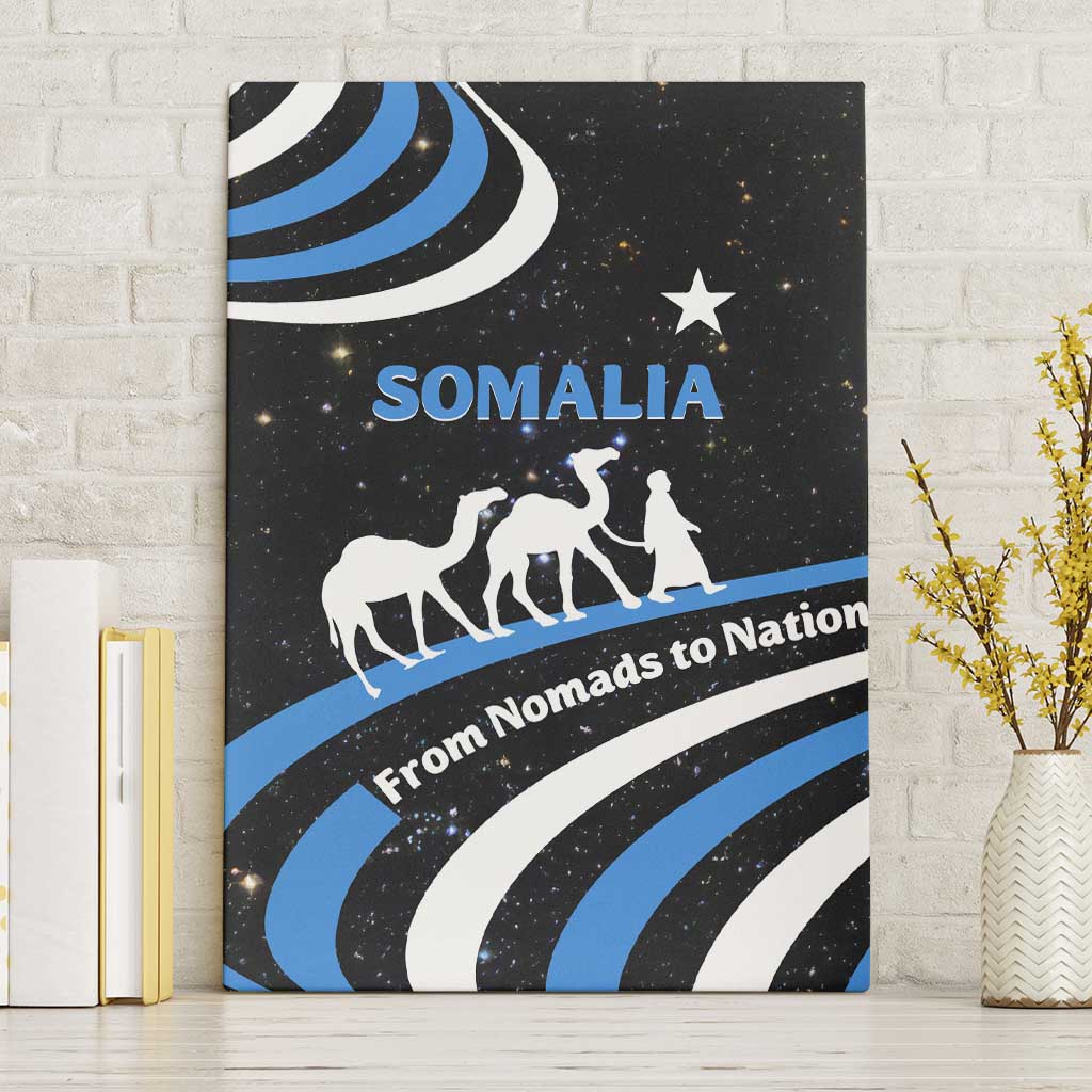 Somalia Canvas Wall Art with From Nomads to Nation Camel Galaxy Flag Spirit