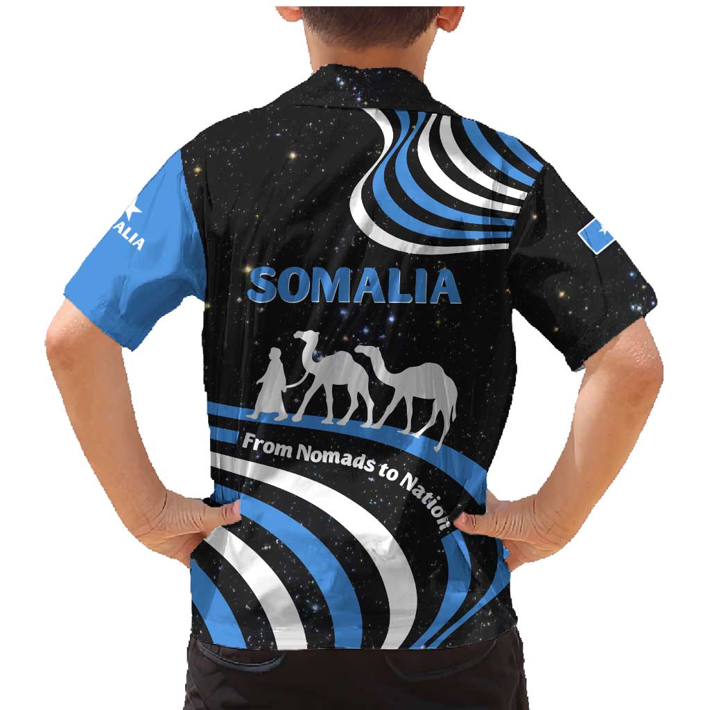 Somalia Family Matching Mermaid Dress and Hawaiian Shirt with From Nomads to Nation Camel Galaxy Flag Spirit
