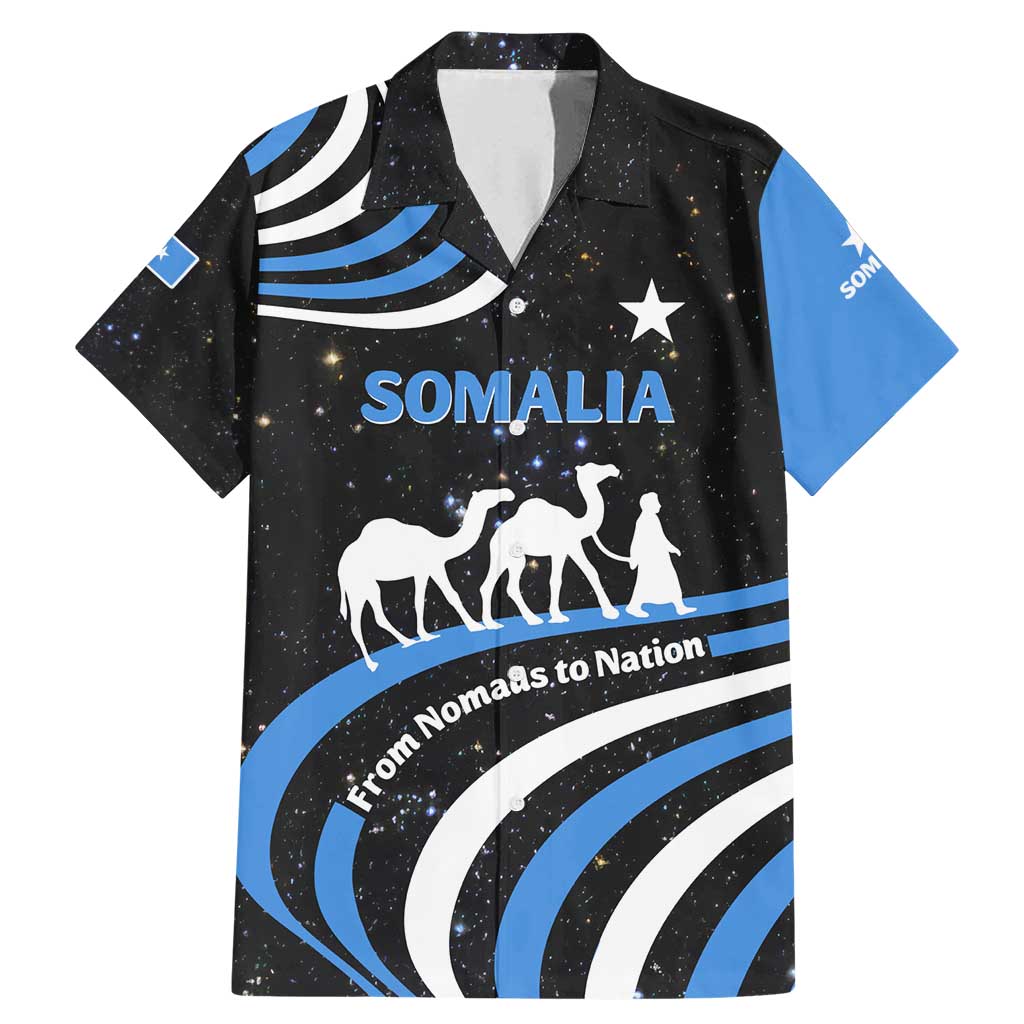 Somalia Family Matching Mermaid Dress and Hawaiian Shirt with From Nomads to Nation Camel Galaxy Flag Spirit
