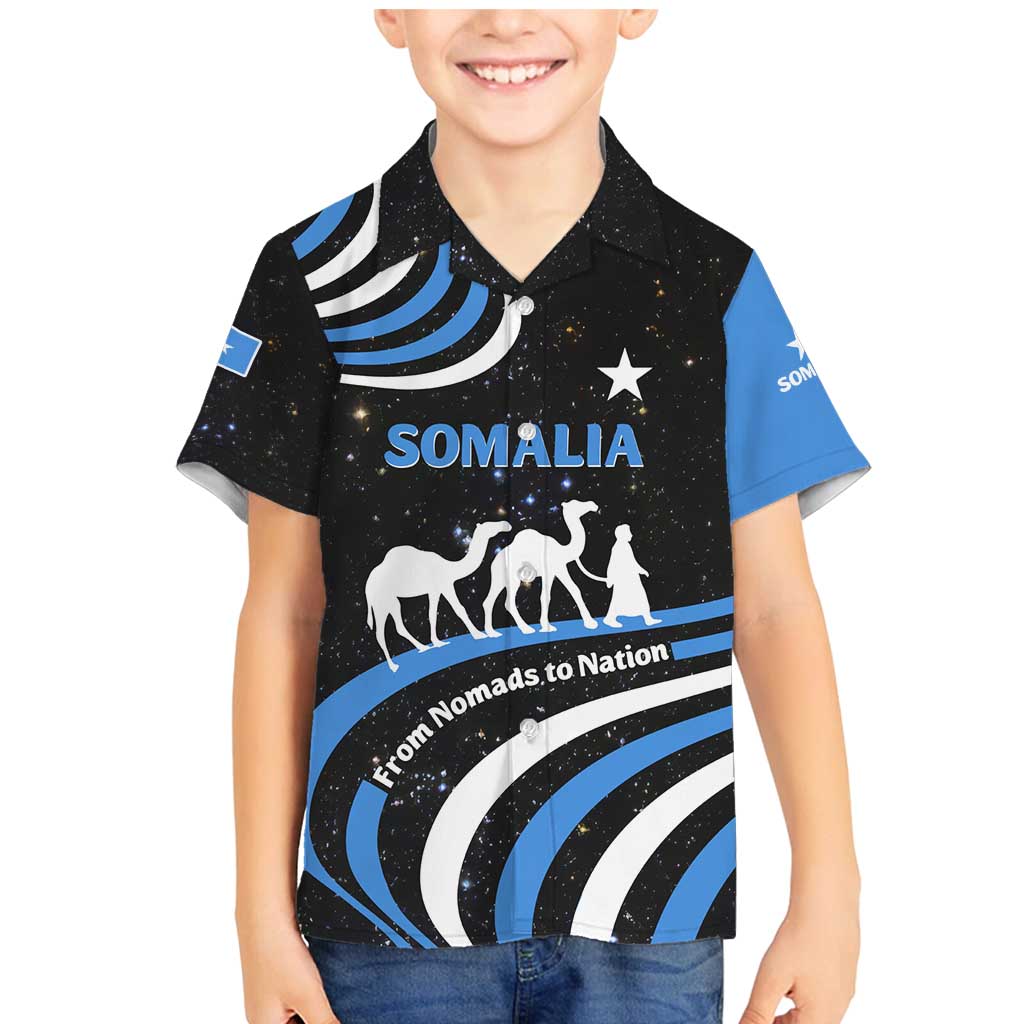 Somalia Family Matching Mermaid Dress and Hawaiian Shirt with From Nomads to Nation Camel Galaxy Flag Spirit