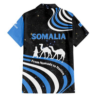 Somalia Family Matching Summer Maxi Dress and Hawaiian Shirt with From Nomads to Nation Camel Galaxy Flag Spirit
