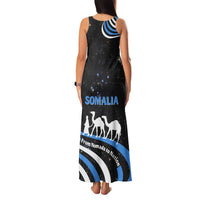 Somalia Family Matching Tank Maxi Dress and Hawaiian Shirt with From Nomads to Nation Camel Galaxy Flag Spirit