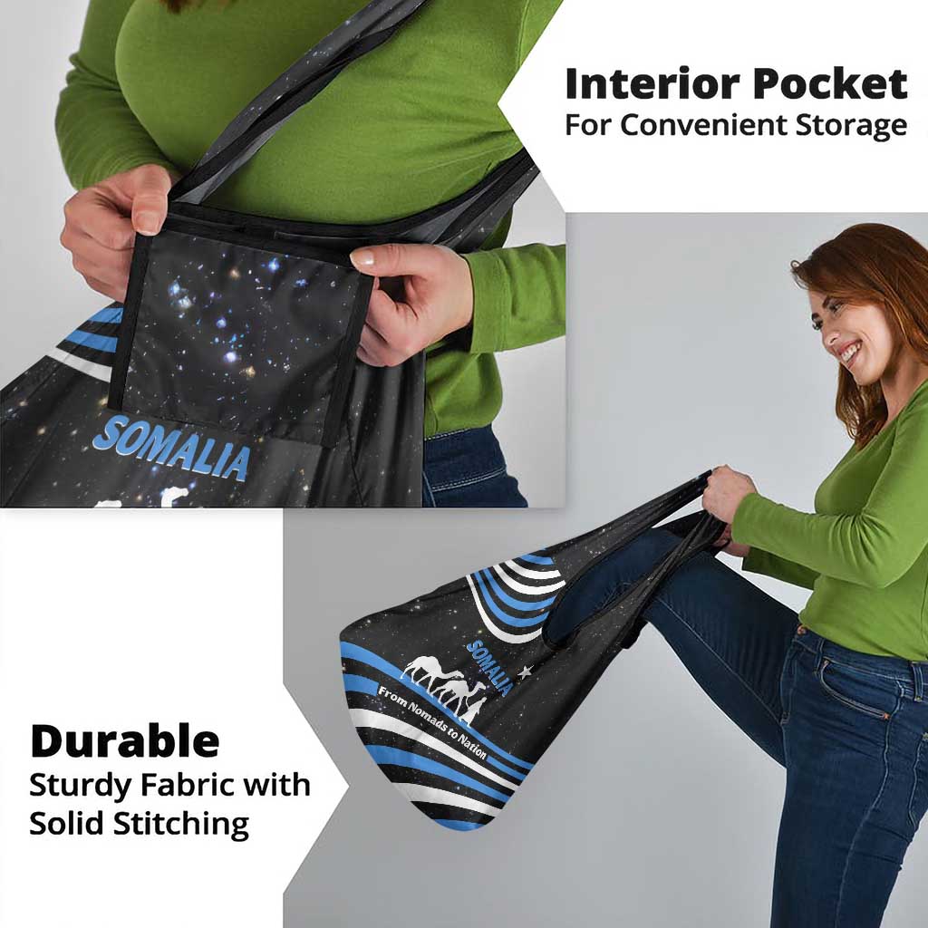 Somalia Grocery Bag with From Nomads to Nation Camel Galaxy Flag Spirit