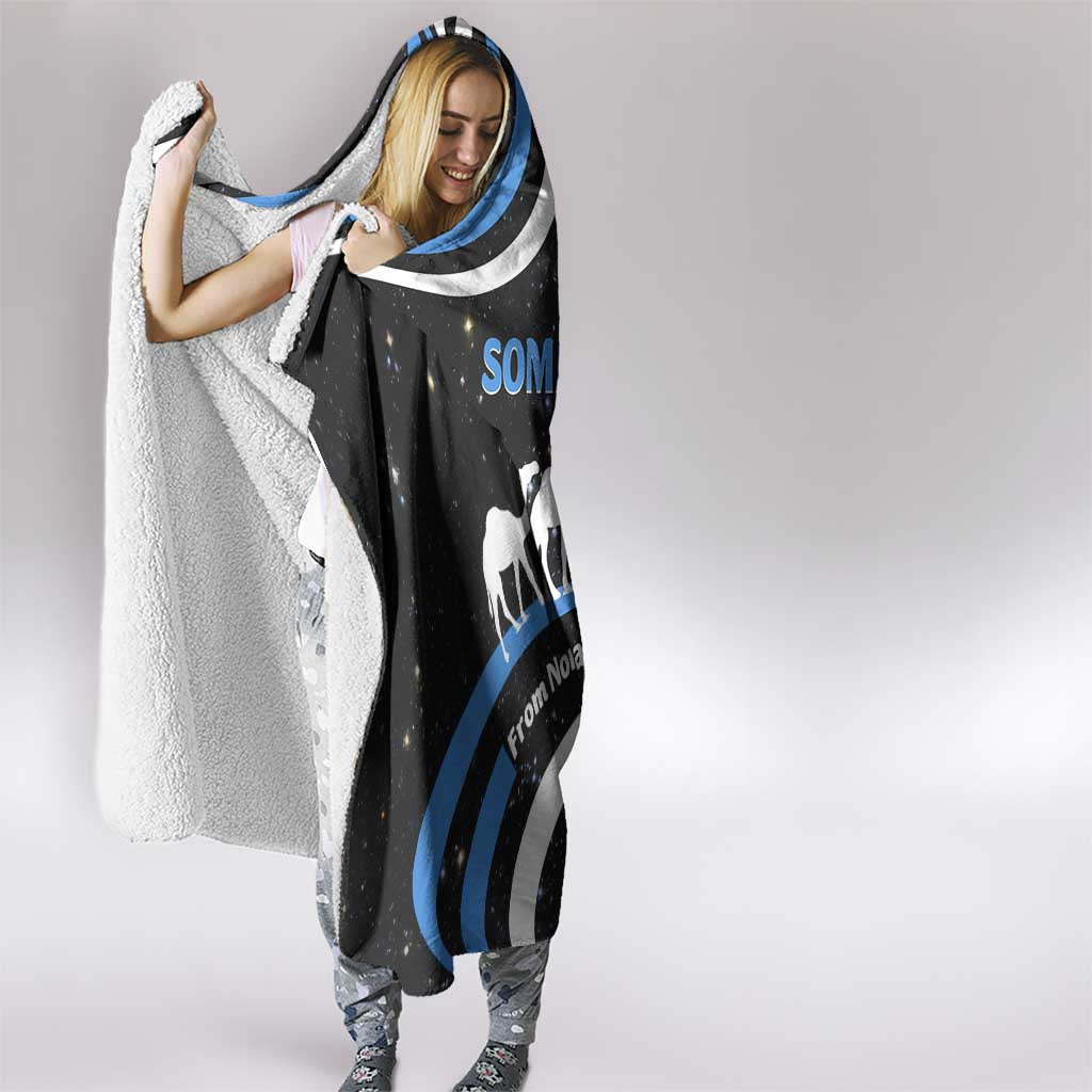 Somalia Hooded Blanket with From Nomads to Nation Camel Galaxy Flag Spirit