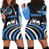 Somalia Hoodie Dress with From Nomads to Nation Camel Galaxy Flag Spirit