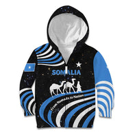 Somalia Kid Hoodie with From Nomads to Nation Camel Galaxy Flag Spirit