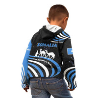 Somalia Kid Hoodie with From Nomads to Nation Camel Galaxy Flag Spirit