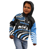 Somalia Kid Hoodie with From Nomads to Nation Camel Galaxy Flag Spirit