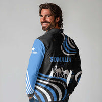 Somalia Long Sleeve Polo Shirt with From Nomads to Nation Camel Galaxy Flag Spirit