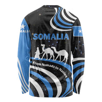 Somalia Long Sleeve Shirt with From Nomads to Nation Camel Galaxy Flag Spirit