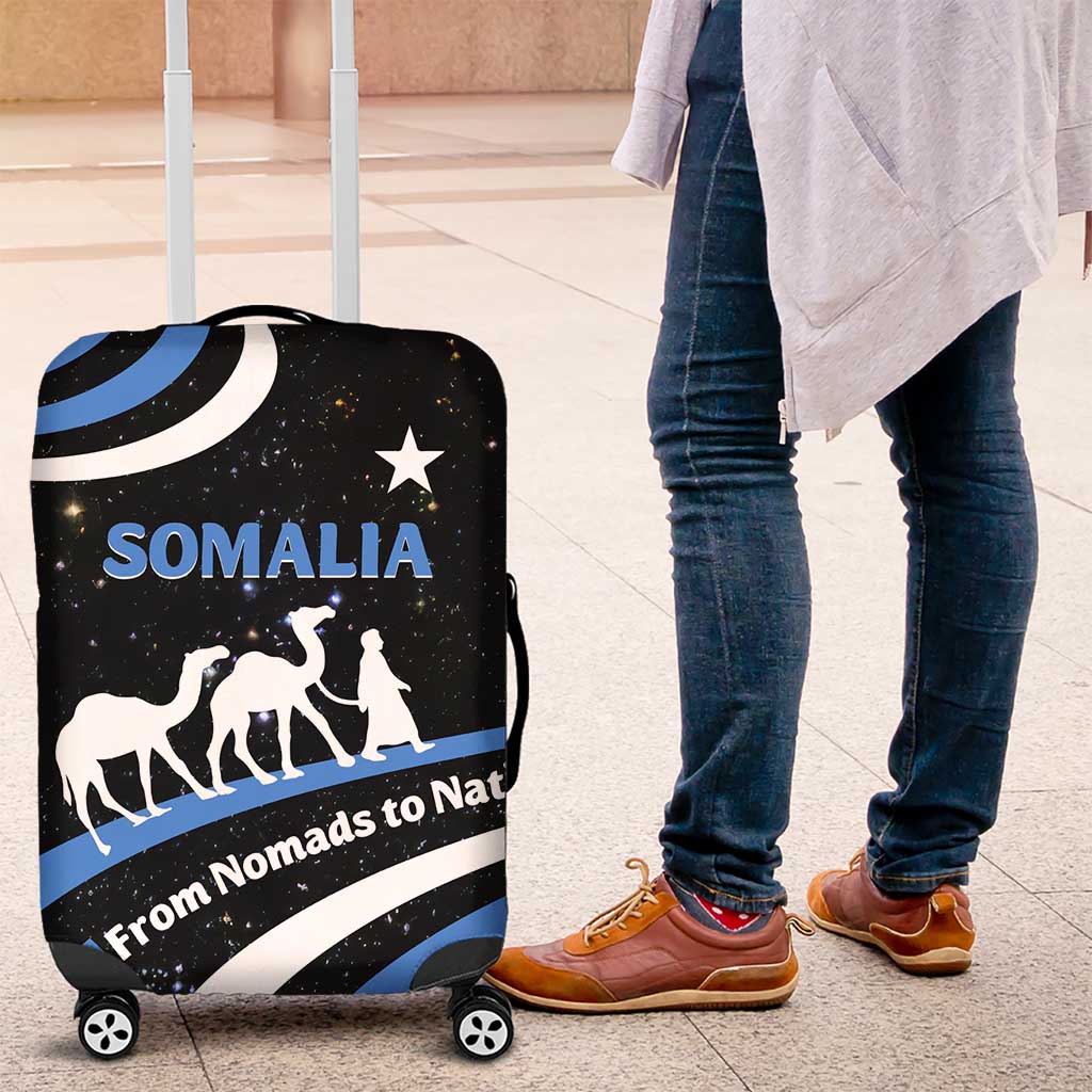 Somalia Luggage Cover with From Nomads to Nation Camel Galaxy Flag Spirit