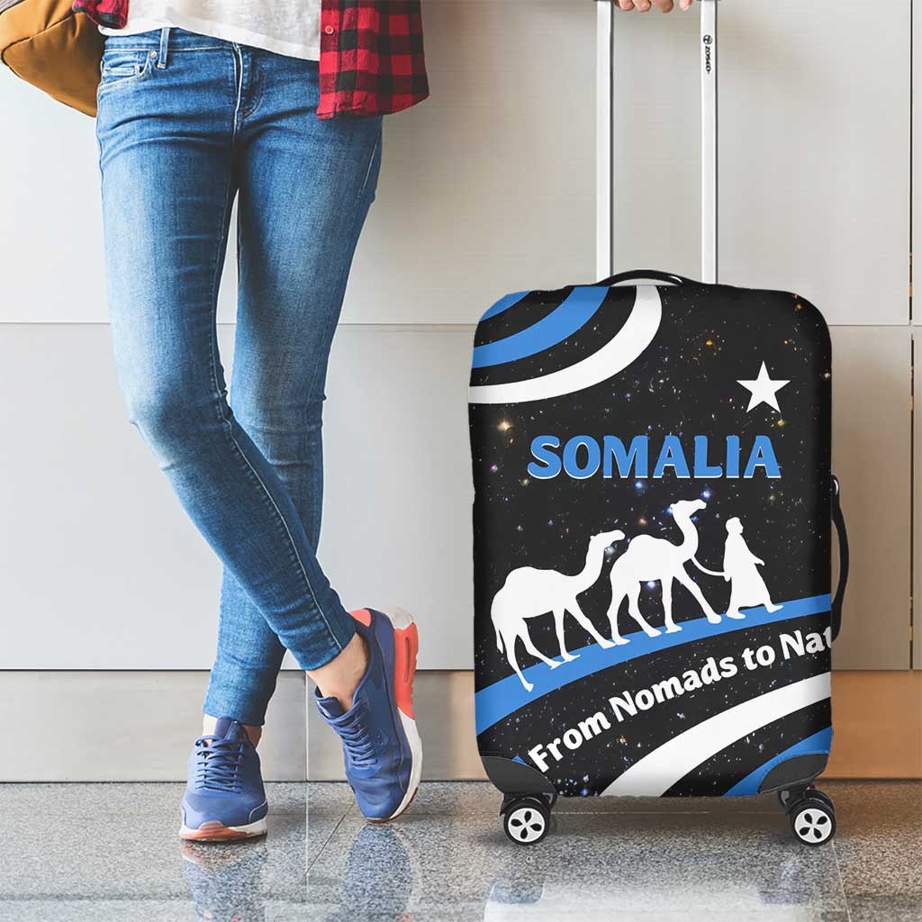 Somalia Luggage Cover with From Nomads to Nation Camel Galaxy Flag Spirit