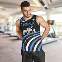 Somalia Men Tank Top with From Nomads to Nation Camel Galaxy Flag Spirit