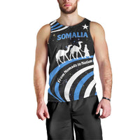 Somalia Men Tank Top with From Nomads to Nation Camel Galaxy Flag Spirit