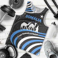 Somalia Men Tank Top with From Nomads to Nation Camel Galaxy Flag Spirit