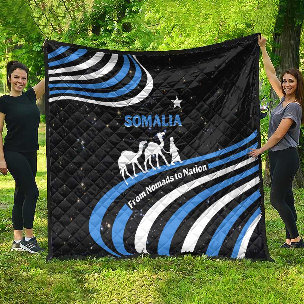 Somalia Quilt with From Nomads to Nation Camel Galaxy Flag Spirit