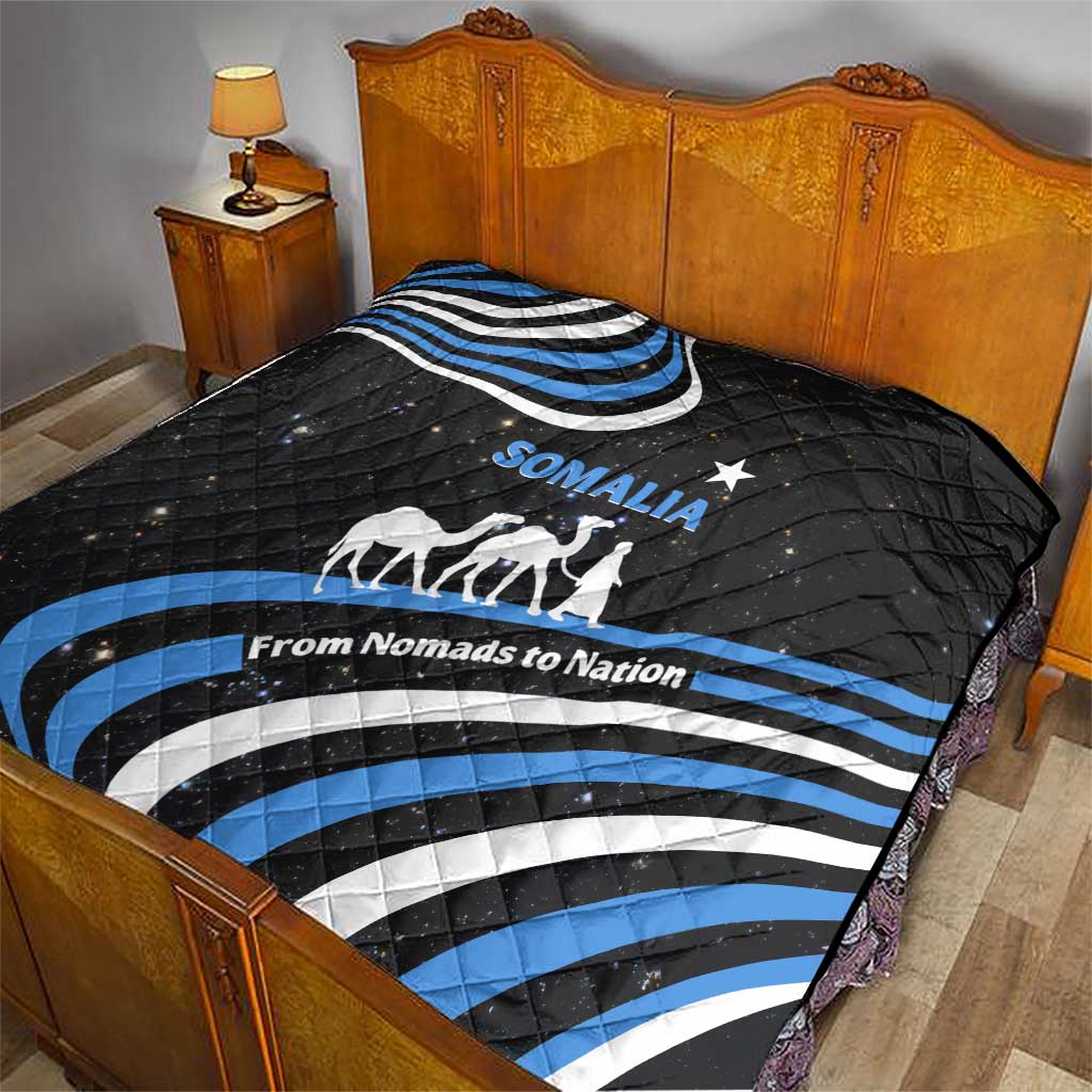 Somalia Quilt with From Nomads to Nation Camel Galaxy Flag Spirit