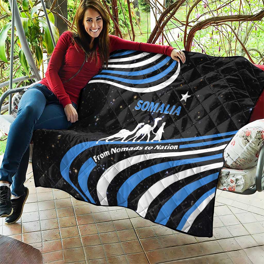 Somalia Quilt with From Nomads to Nation Camel Galaxy Flag Spirit