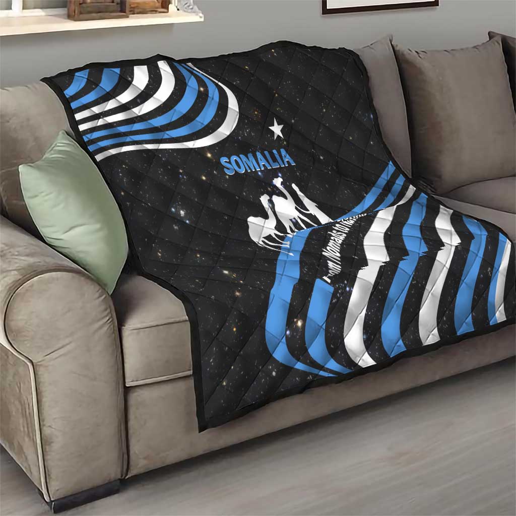 Somalia Quilt with From Nomads to Nation Camel Galaxy Flag Spirit