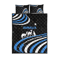 Somalia Quilt Bed Set with From Nomads to Nation Camel Galaxy Flag Spirit