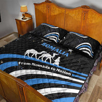 Somalia Quilt Bed Set with From Nomads to Nation Camel Galaxy Flag Spirit