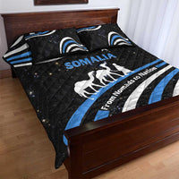 Somalia Quilt Bed Set with From Nomads to Nation Camel Galaxy Flag Spirit