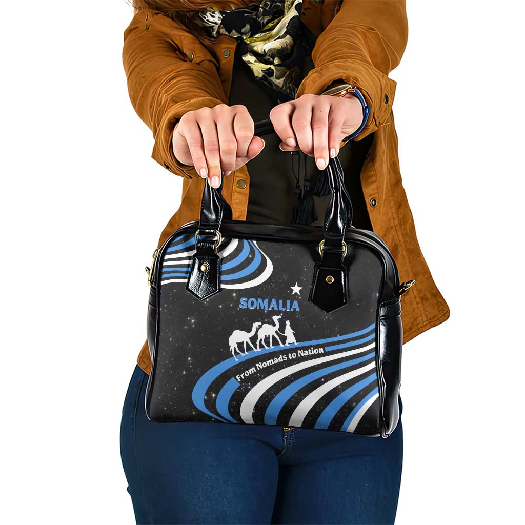 Somalia Shoulder Handbag with From Nomads to Nation Camel Galaxy Flag Spirit