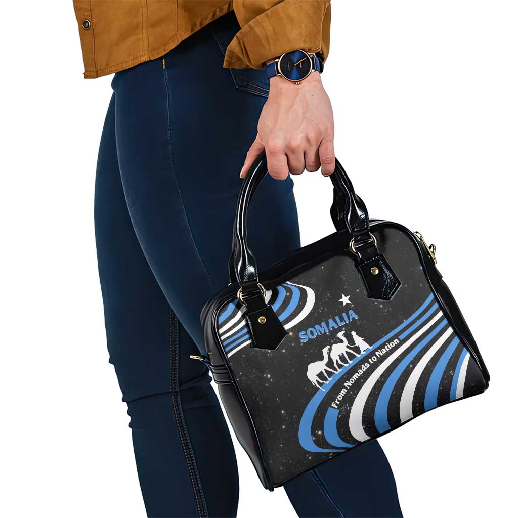 Somalia Shoulder Handbag with From Nomads to Nation Camel Galaxy Flag Spirit