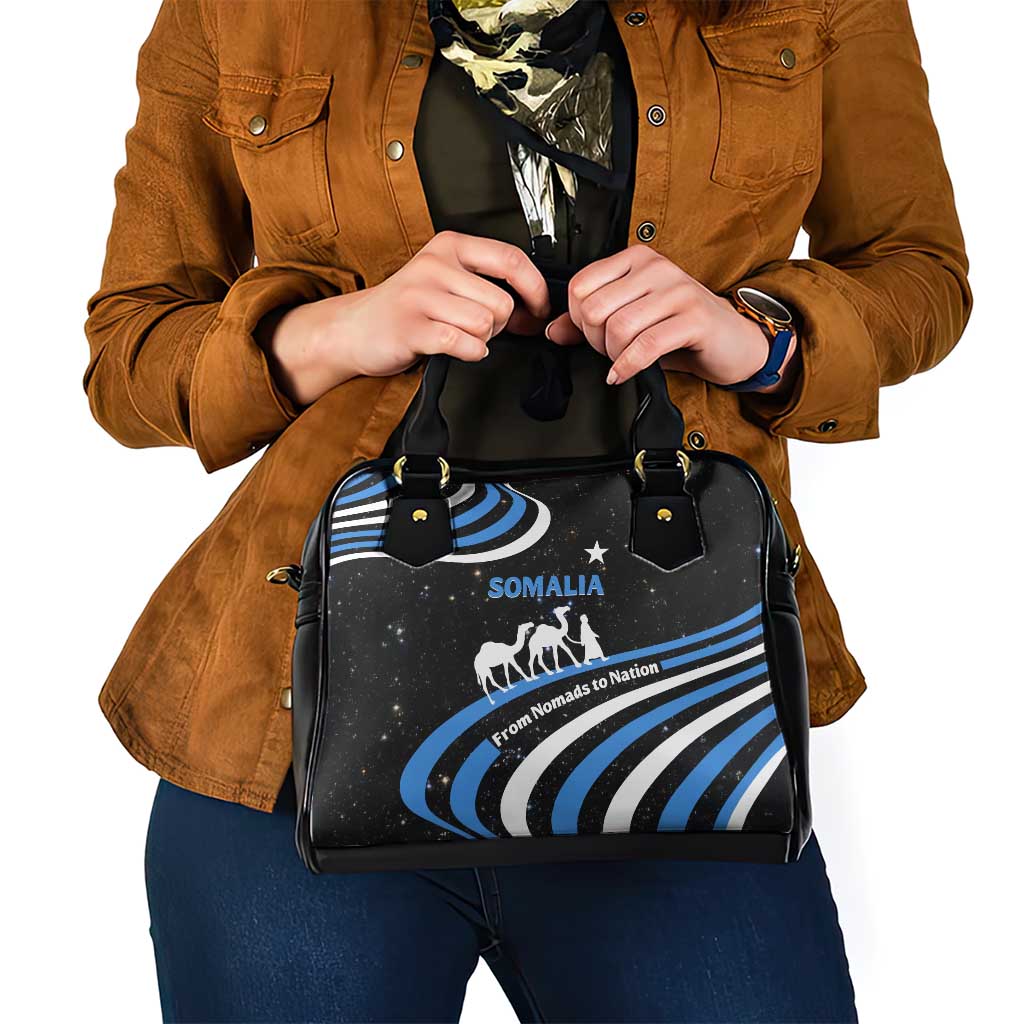 Somalia Shoulder Handbag with From Nomads to Nation Camel Galaxy Flag Spirit