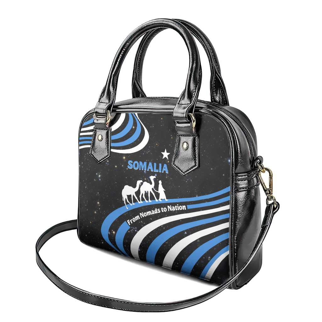 Somalia Shoulder Handbag with From Nomads to Nation Camel Galaxy Flag Spirit