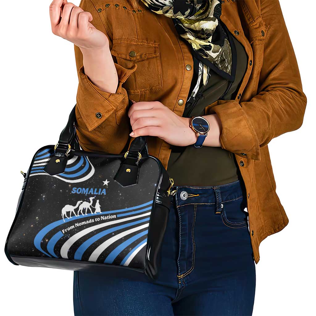 Somalia Shoulder Handbag with From Nomads to Nation Camel Galaxy Flag Spirit