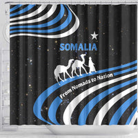 Somalia Shower Curtain with From Nomads to Nation Camel Galaxy Flag Spirit