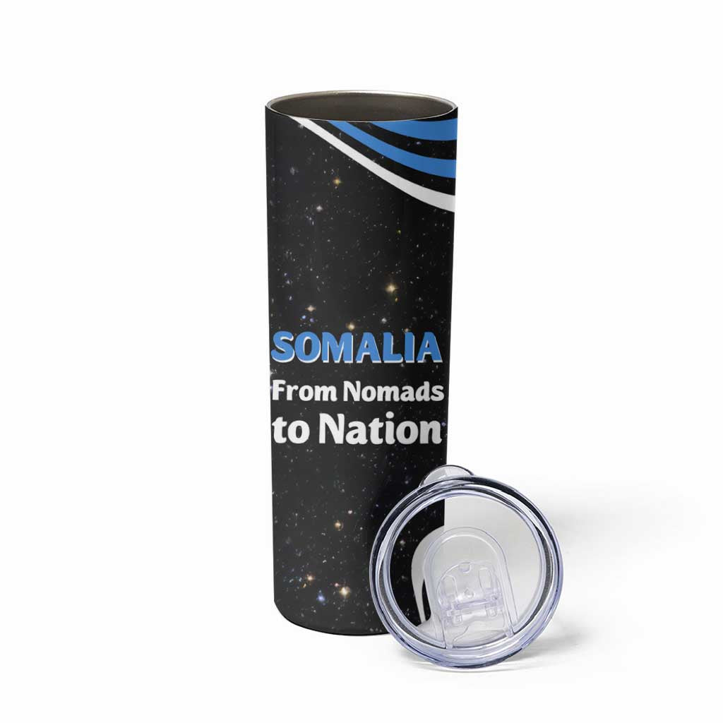 Somalia Skinny Tumbler with From Nomads to Nation Camel Galaxy Flag Spirit