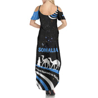 Somalia Summer Maxi Dress with From Nomads to Nation Camel Galaxy Flag Spirit