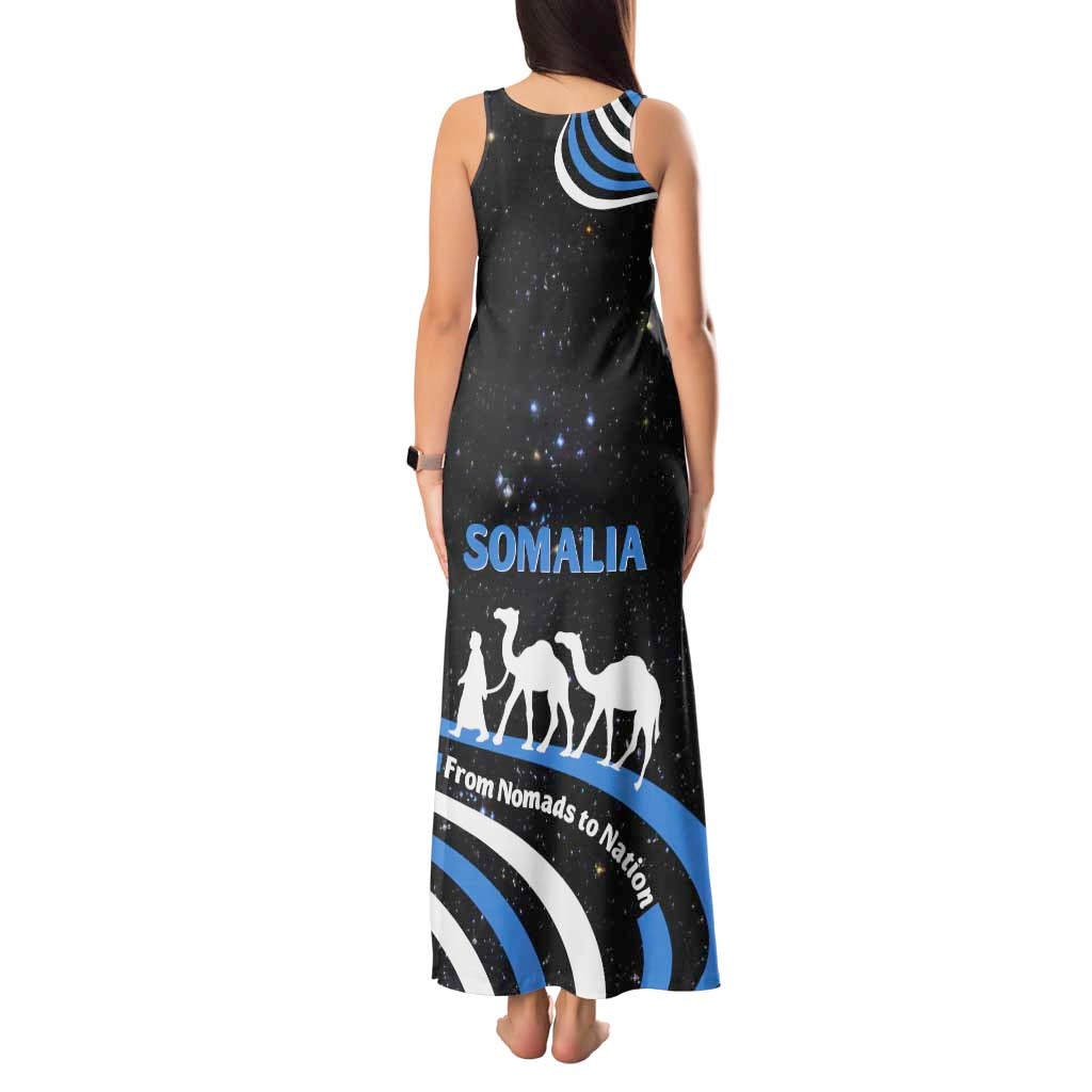 Somalia Tank Maxi Dress with From Nomads to Nation Camel Galaxy Flag Spirit