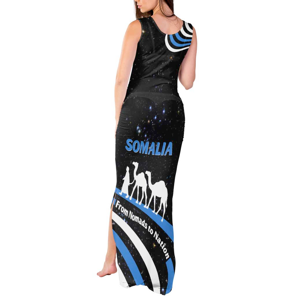 Somalia Tank Maxi Dress with From Nomads to Nation Camel Galaxy Flag Spirit