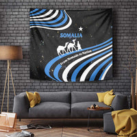 Somalia Tapestry with From Nomads to Nation Camel Galaxy Flag Spirit