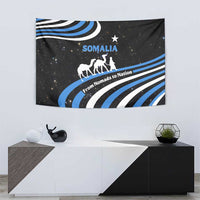 Somalia Tapestry with From Nomads to Nation Camel Galaxy Flag Spirit