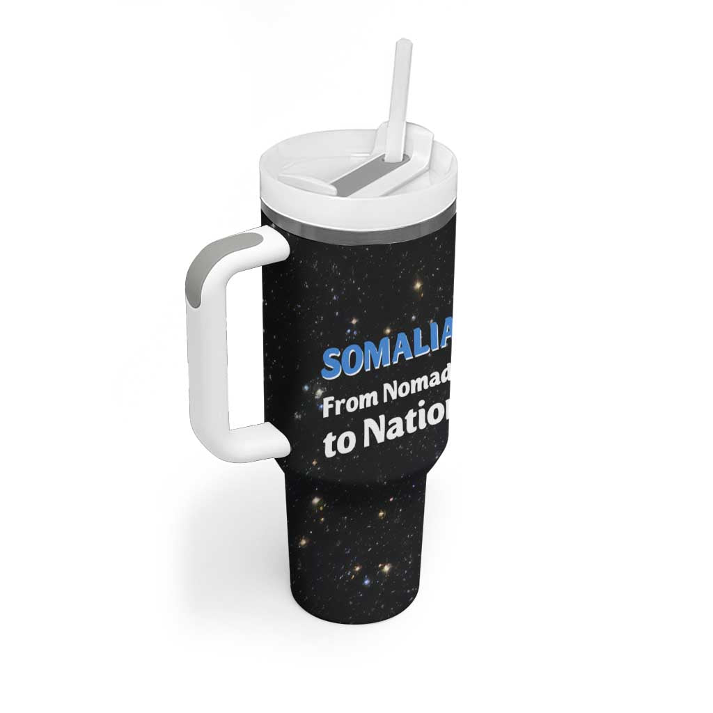 Somalia Tumbler With Handle with From Nomads to Nation Camel Galaxy Flag Spirit