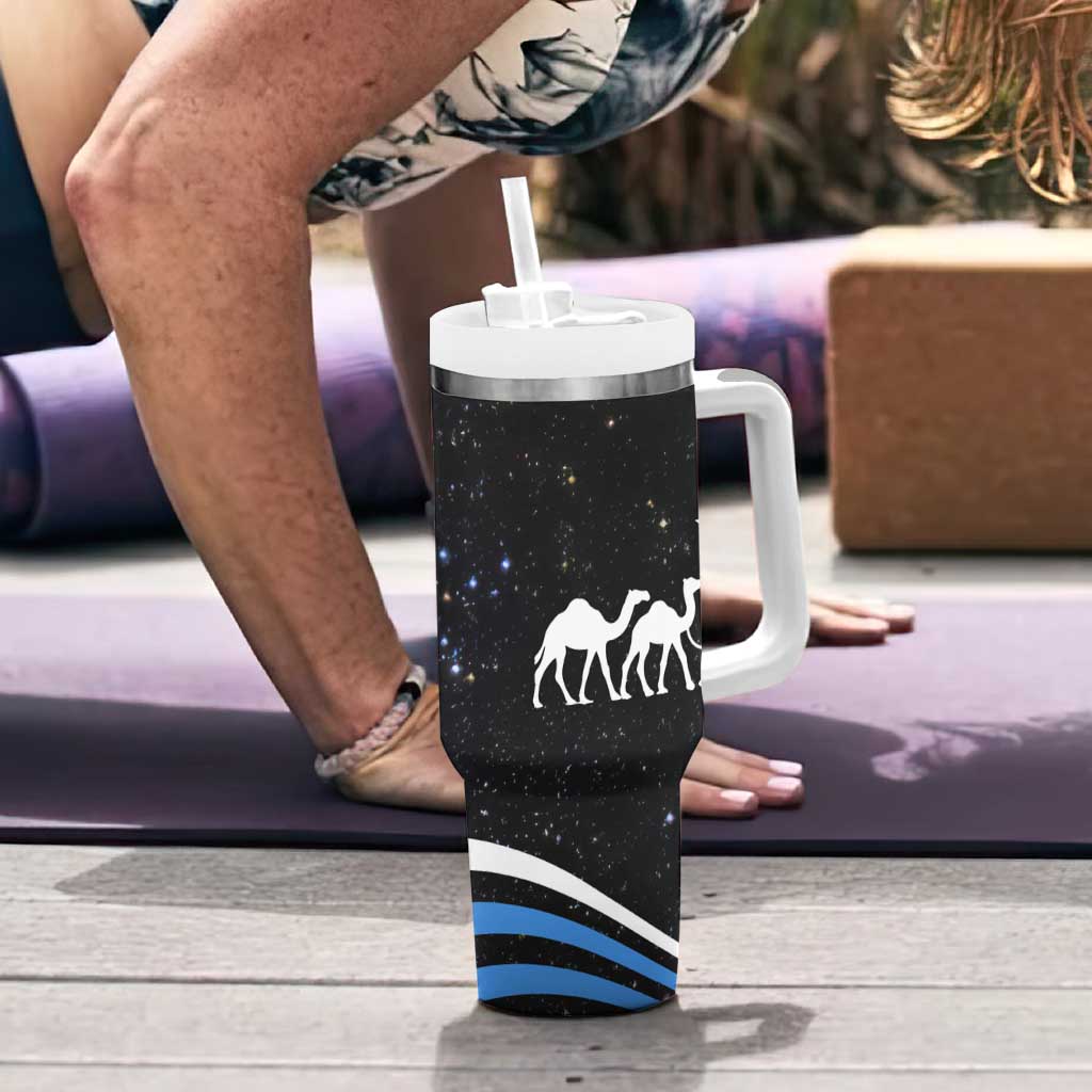 Somalia Tumbler With Handle with From Nomads to Nation Camel Galaxy Flag Spirit