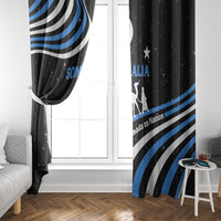 Somalia Window Curtain with From Nomads to Nation Camel Galaxy Flag Spirit